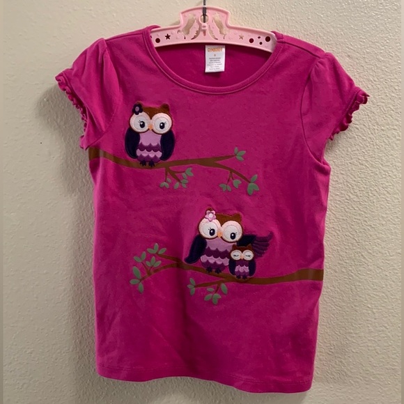 Gymboree Embroidered Owl Top Magical Meadow Girl’s Size 8 Vibrant Orchid - Picture 1 of 6